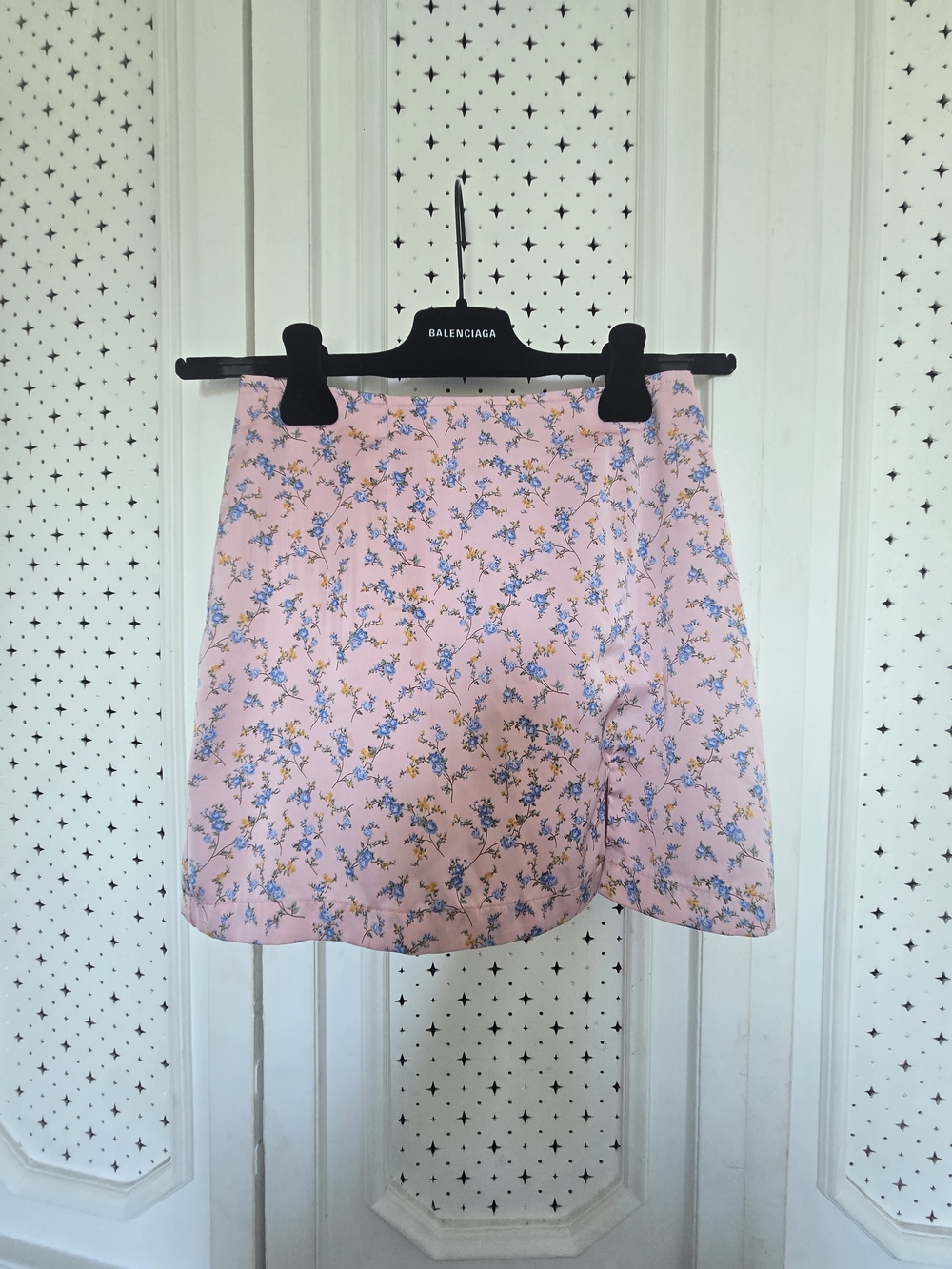 Forever 21 Pink Mini Skirt with Blue and Yellow Floral Print